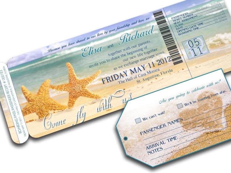 Wedding - BEACH WEDDING INVITATION Printable Destination Wedding - Orlando Suite (Starfish Beach Wedding Theme)