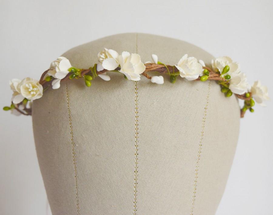 زفاف - Bridal Flower Crown, rustic flower crown, bridal hair accessories, wedding hair accessories, flower circlet, floral crown, - GUINEVERE -