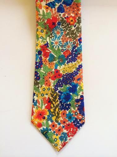 Wedding - Blue Liberty of London Tie, Blue and Red Tie, Blue Men's tie, blue wedding tie, skinny tie, blue men's tie, blue floral tie, red floral tie