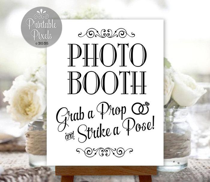 Hochzeit - Photo Booth Sign Printable Wedding, Party Instant Download Ready To Print (#PHO3B)