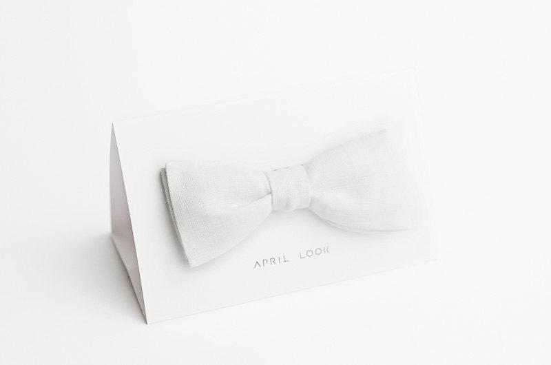 زفاف - White bow tie, formal bow tie, milk white