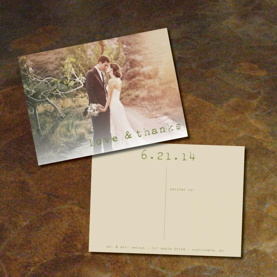 زفاف - Wedding or Baby Thank You Postcards 4x5.5" Set of 100