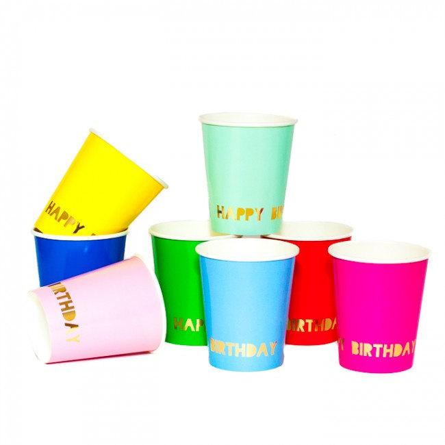 Hochzeit - PARTY PAPER CUPS/ gold / birthday cups / meri meri / party supplies / birthday party supplies