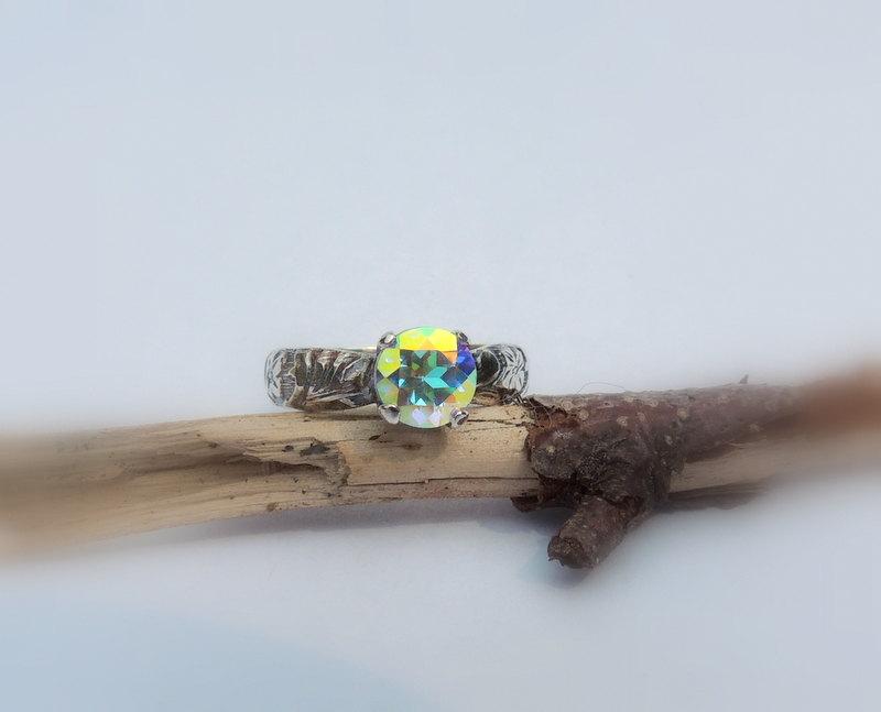 زفاف - Rainbow Topaz Ring - Gift for her Gemstone Jewelry Wedding and Engagement Ring
