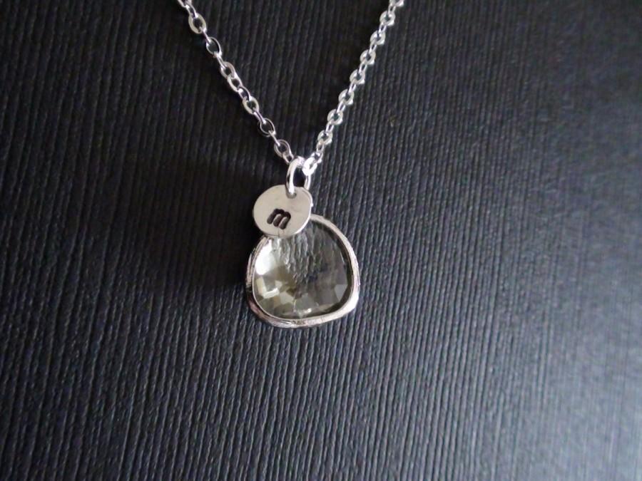 زفاف - SALE-Personalized Birthstone Necklace, Lowercase Initial Necklace,Charm, Statement, Pendant Necklace-Bridesmaids Gift, Wedding Gift
