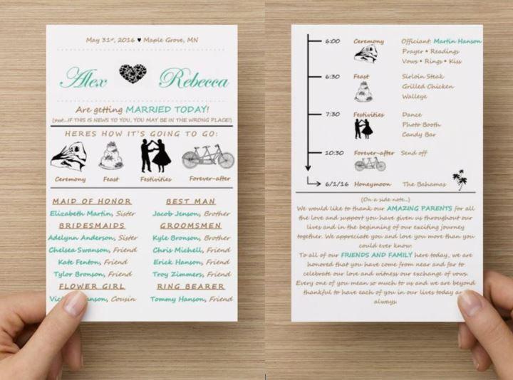 Hochzeit - Printable Wedding Program - DIY Instant Download