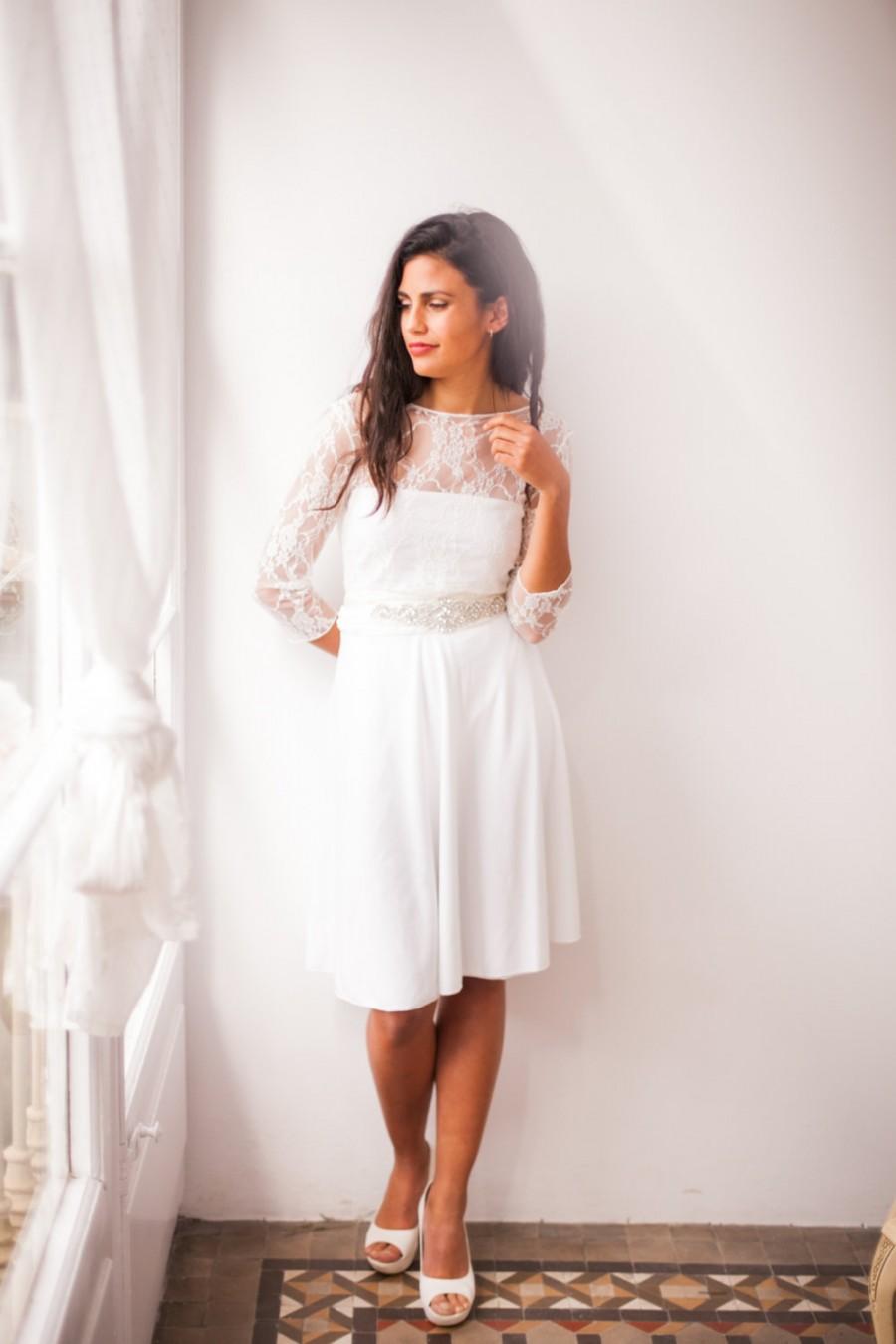 short-wedding-dress-with-sleeves-lace-wedding-reception-dress-white-dress-long-sleeve-lace