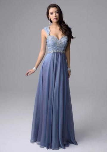 Mariage - A-line Sweetheart Cap Sleeves Beads Ruched Zipper Chiffon Floor Length