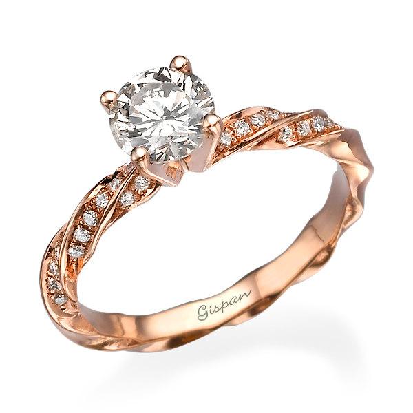 Mariage - Unique Engagement Ring, Rose Gold Ring, Art Deco Ring, Diamond Engagement Ring, Vintage Ring, Antique Ring, Band Ring, Engagement Band