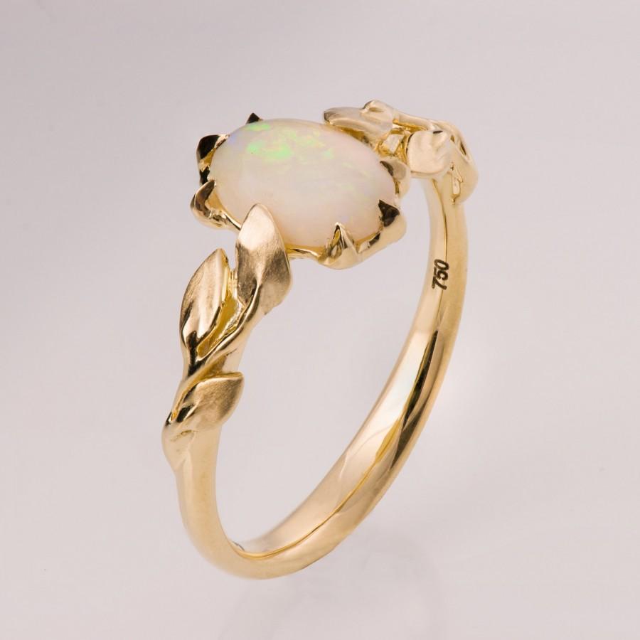 Wedding - Opal engagement ring, Opal ring, Opal Jewelry, Unique Engagement ring, Australian Opal Ring, Leaves Opal Ring, Leaf Opal Ring