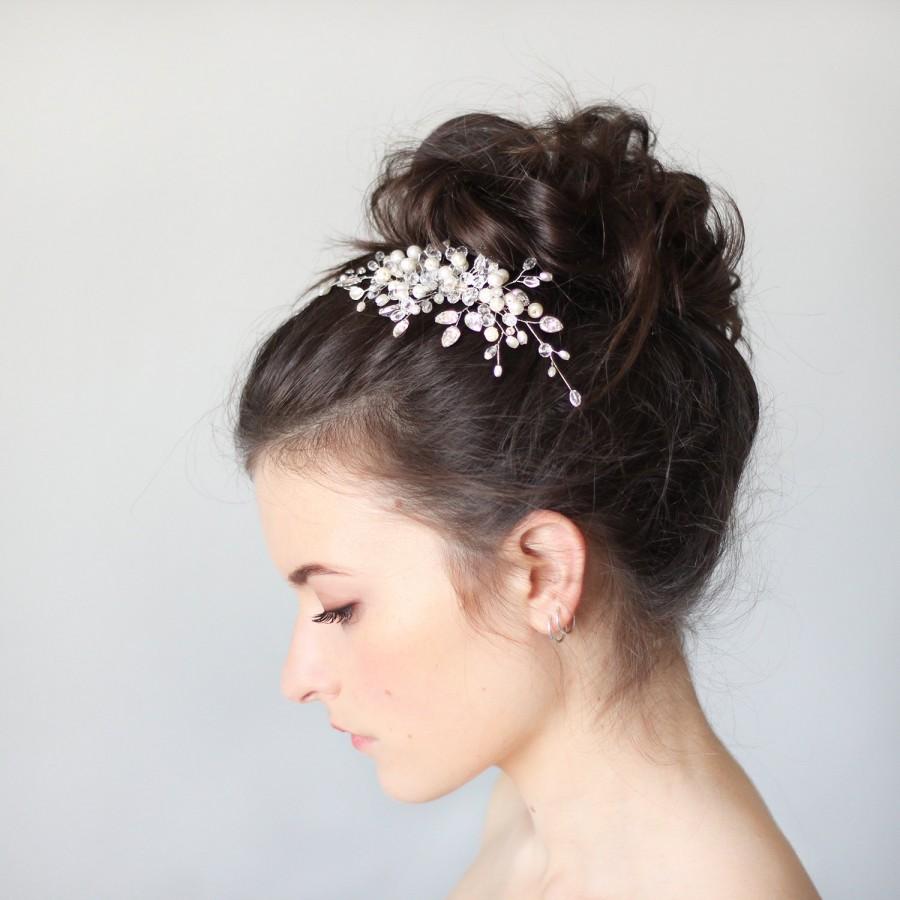 Свадьба - Bridal hair comb. Crystals bridal hair comb. Wedding hair comb. Bridal Headpiece. Pearl bridal hair comb. Bridal Hair Accessory.