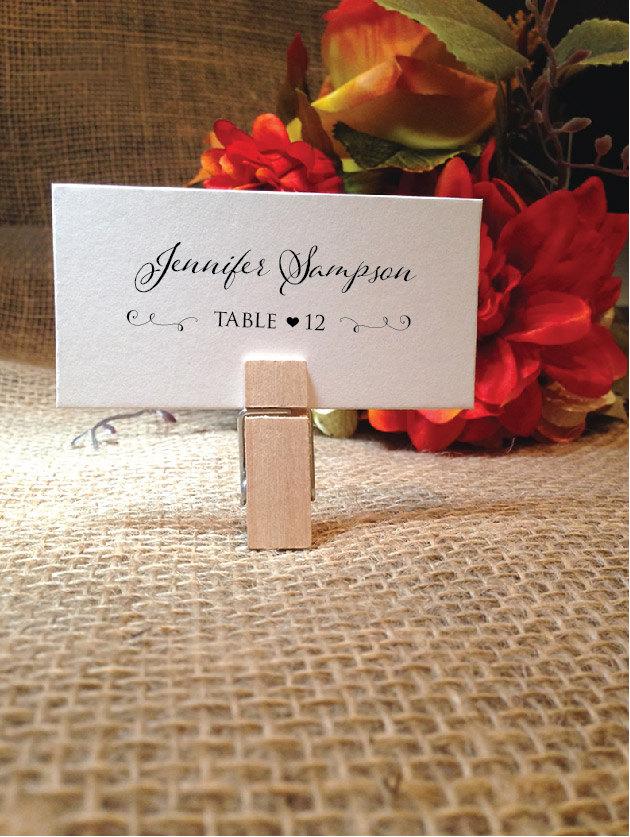 Mariage - Name Cards Wedding Place Cards Wedding Seating Cards (POM) (Clip NOT included) Each name on card service included