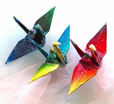 زفاف - Rainbow Ombre Peace Crane Bird Wedding Cake Topper Party Favor Christmas Ornament Japanese Origami Paper Tokyo Paris Berlin