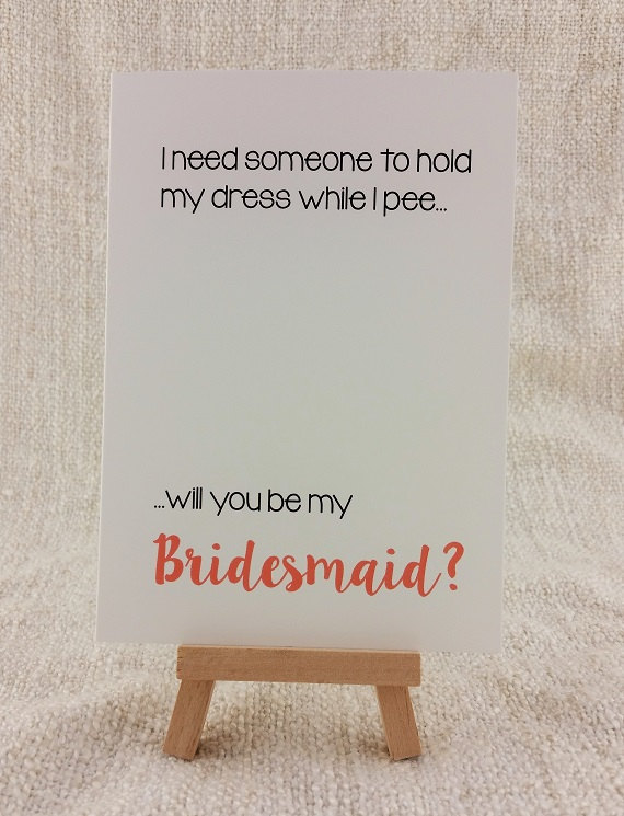زفاف - Funny Will You Be My Bridesmaid Card - Hold My Dress While I Pee