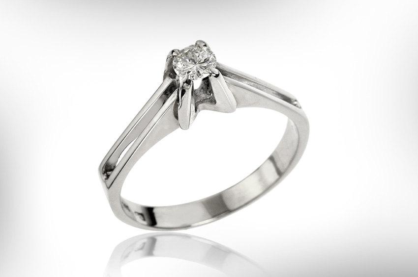 Wedding - Diamond Engagement Ring, White Gold Ring, Solitaire Ring, Nuritdesign Handmade Jewelry, FREE SHIPPING