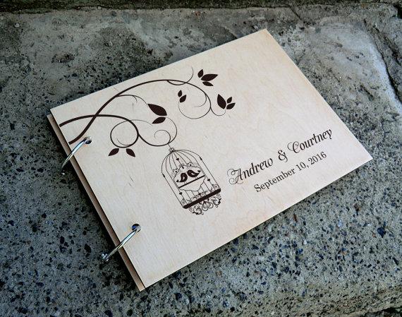 Mariage - Personalised Wedding Guest Book Alternative Wooden Wedding Guest Book Wood Guestbook Rustic Wedding Guest Book Custom Guest book
