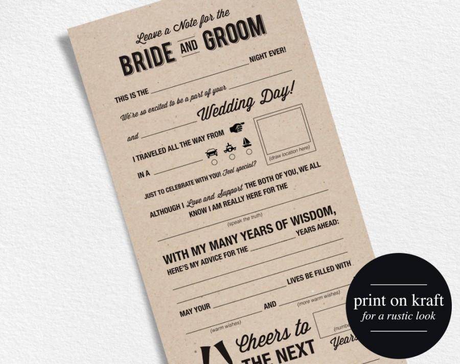 زفاف - Wedding Advice Card, Mad Libs, Wedding Printable, Marriage Advice Card, Advice Card, Mad Lib Printable, Instant Download 