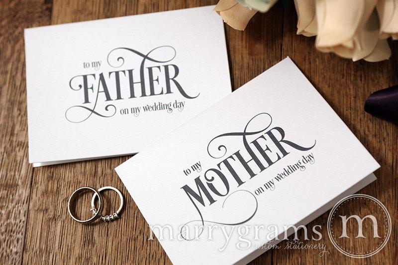 Hochzeit - Wedding Card to Your Mother and Father - Parents of the Bride or Groom Cards - Stepmother or Stepfather On My Wedding day (Set of 2) CS06