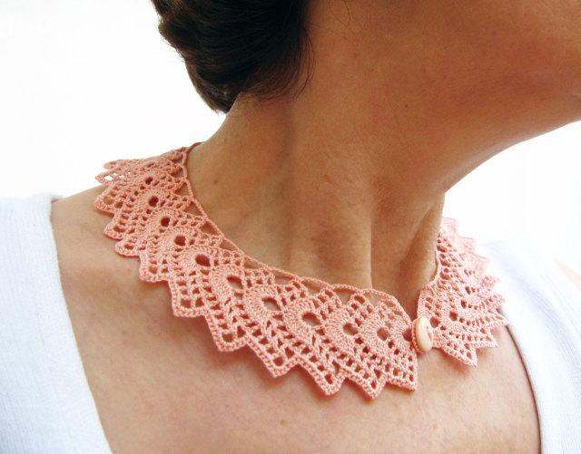 زفاف - PDF Tutorial  Crochet Peter Pan Collar/ Necklace Pattern -4