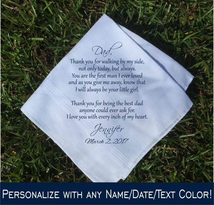 Wedding - Father of the Bride Gift Father of the bride handkerchief father of the Groom gift Wedding Handkerchief PRINTED handkerchief ...(H 026)