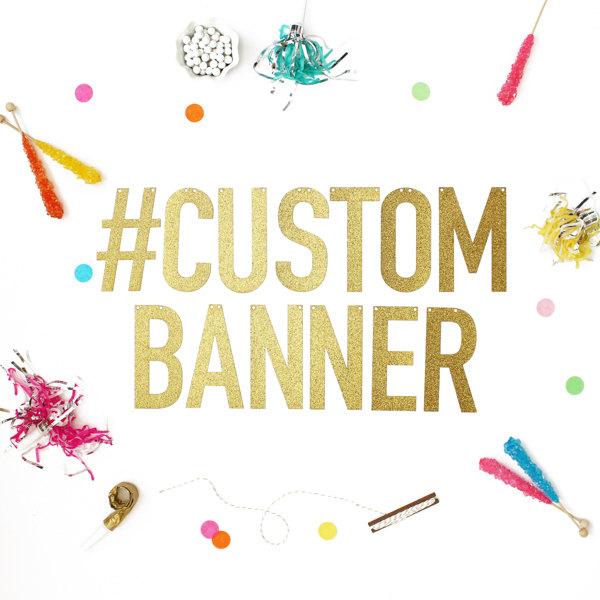 زفاف - Custom Banner in Gold Glitter or Silver Glitter - letters measur 5.5 inches high