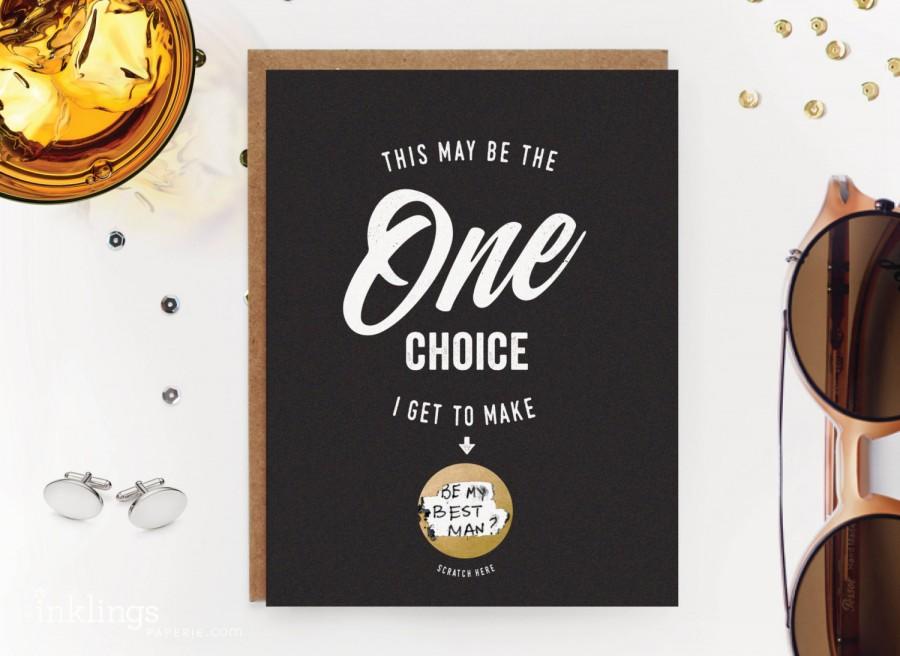 Mariage - 6 Scratch-off "Be My Groomsman" / "Be My Best Man" Write-in Invitations // Set of 6
