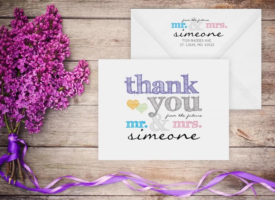 Hochzeit - Bridal Shower Thank You Cards – Thank you from the future Mr. & Mrs (DIGITAL FILE)