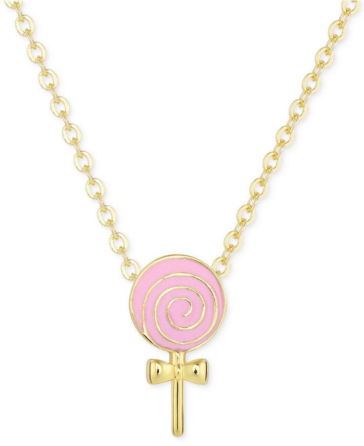 Wedding - Lily Nily Children's Enamel Lollipop Pendant Necklace in 18k Gold over Sterling Silver