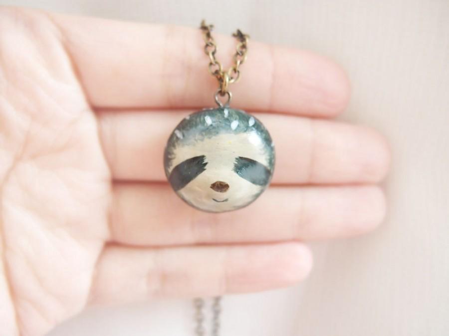 زفاف - Miniature sloth necklace