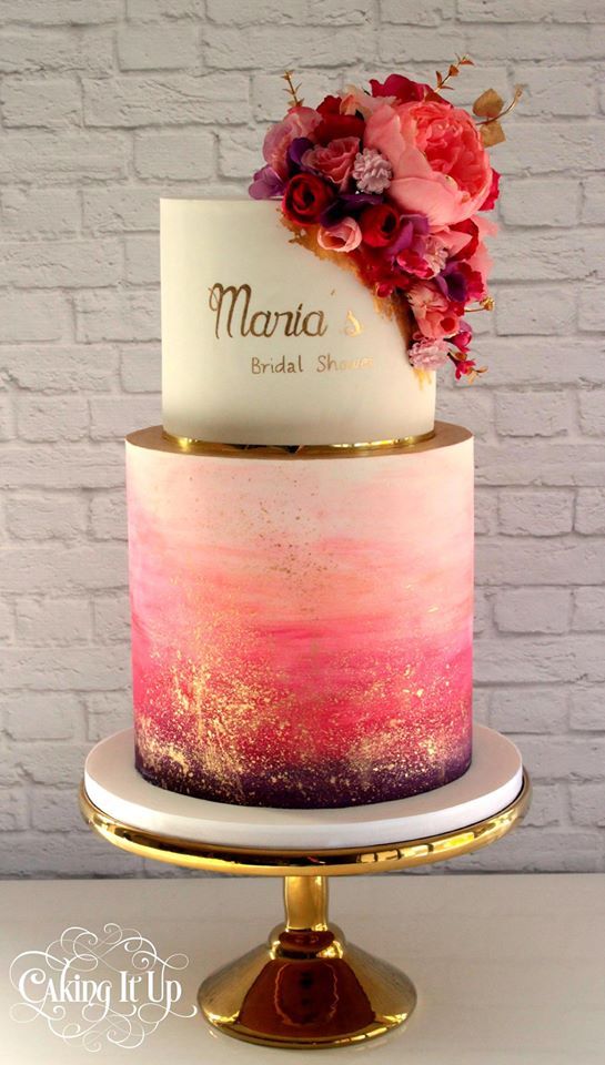 Wedding - Pretty Cake with Watercolor