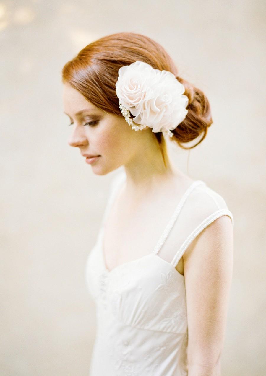زفاف - Wedding Headpiece, Bridal Flower Headpiece, Floral Hair comb, Wedding Hair Accessory - Style 327