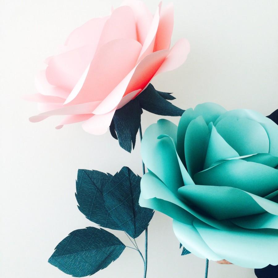 Wedding - Mint Paper Rose - Eco-Friendly Huge Giant Decorative Flower for Weddings, Bridal Shower, Baby Shower or Summer Parties