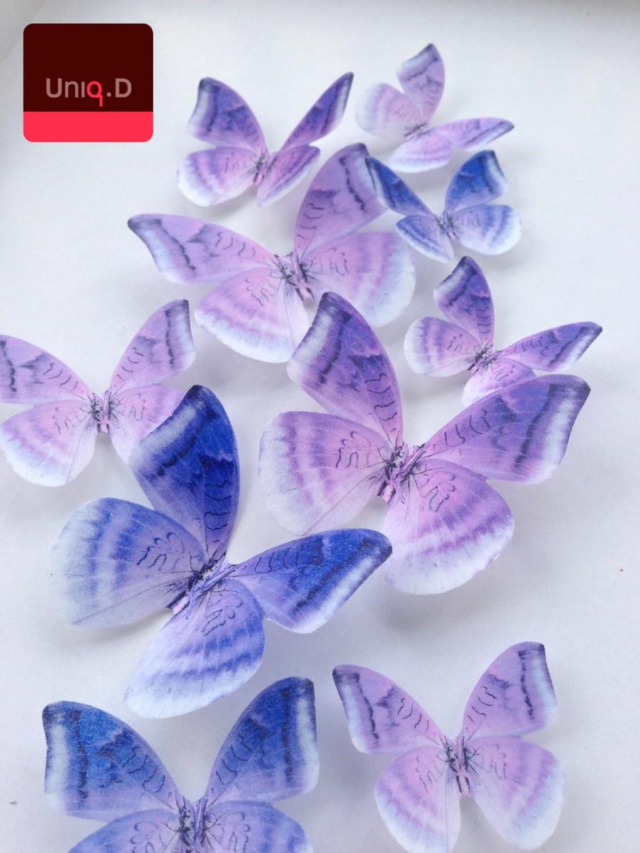 زفاف - purple wedding cake decoration - edible butterflies cake toppers - lavender wedding cake - edible cake toppers - Uniqdots on Etsy CODE003