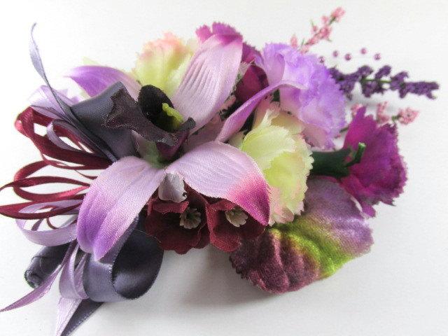 زفاف - Radiant Orchid Corsage or Boutonniere in Purple, Violet and Lavender (BTN.1301.14)
