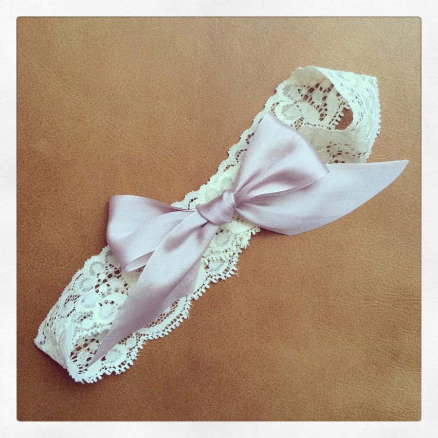 Mariage - Garter Belt with blush pink bow