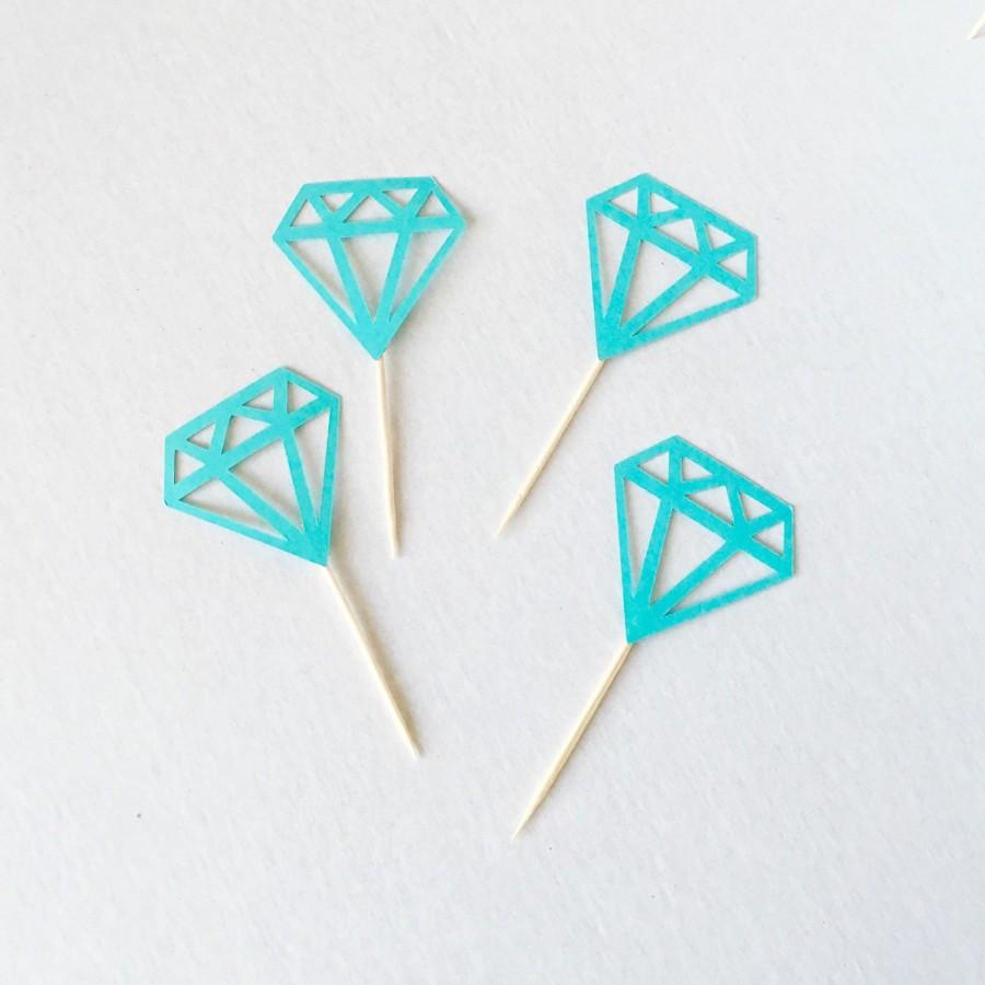 Mariage - Diamond cupcake/ donut toppers, wedding, engagement, bachelorette party, favors, party decor