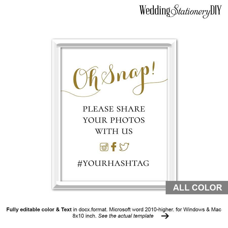 Wedding - Gold printable sign