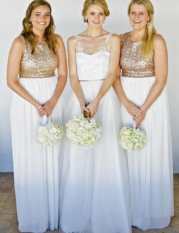 زفاف - Modern Scoop A-line Chiffon With Sequins Long Bridesmaid Dress