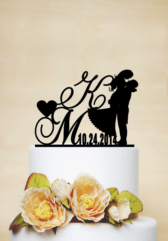 زفاف - Initial Cake Topper,Wedding Cake Topper, Personalized Wedding Cake Topper, Acrylic Decoration-I010