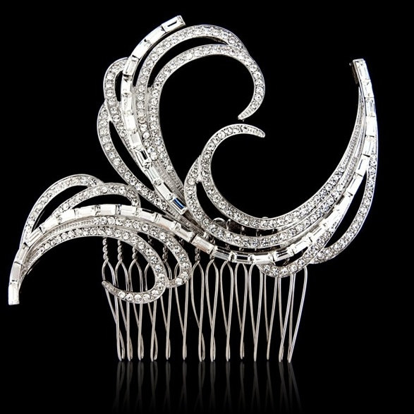 Mariage - 1920s wedding accessories Art Deco wedding hair accessories crystal wedding comb bridal hair comb bridal hair accessories