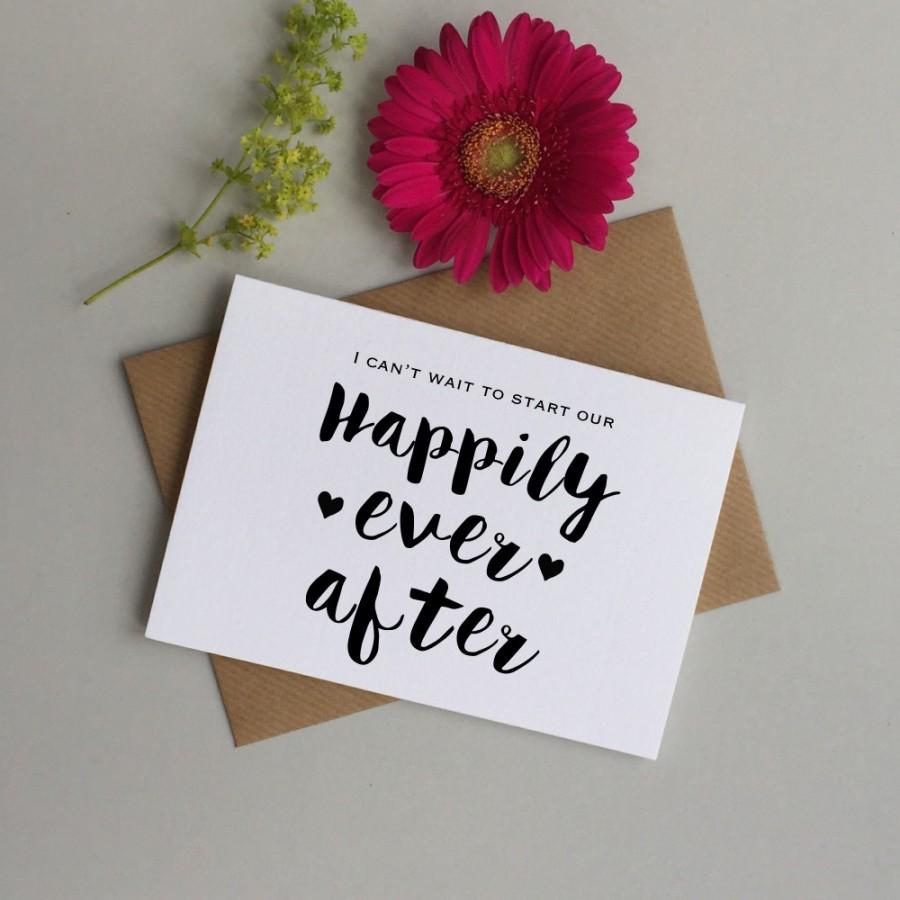 Hochzeit - Wedding day card for bride or groom. Card for wife or husband to be. Can't wait to marry you wedding card. Calligraphy style wedding card.