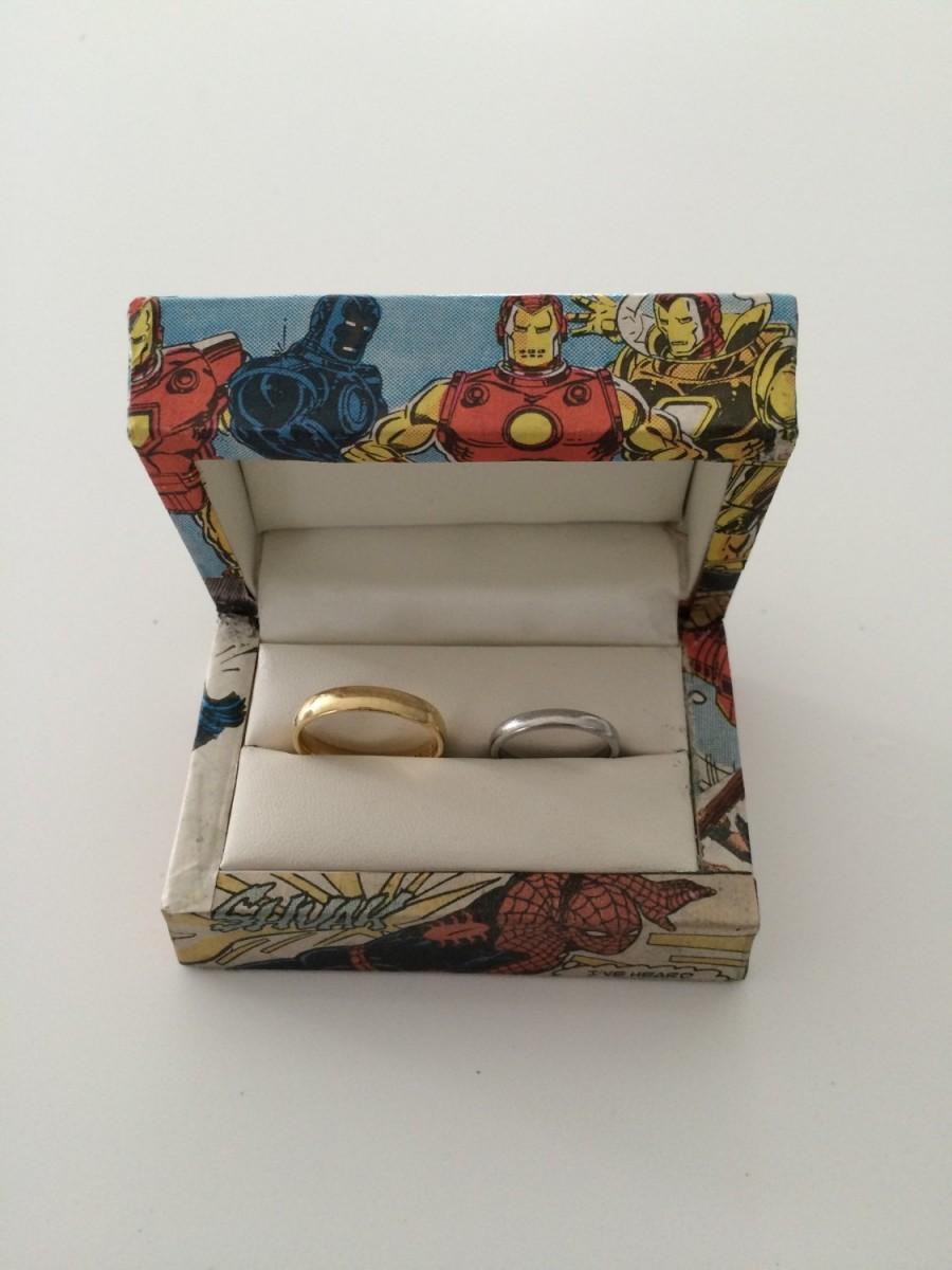 Mariage - Double Wedding Ring Box - Superheroes