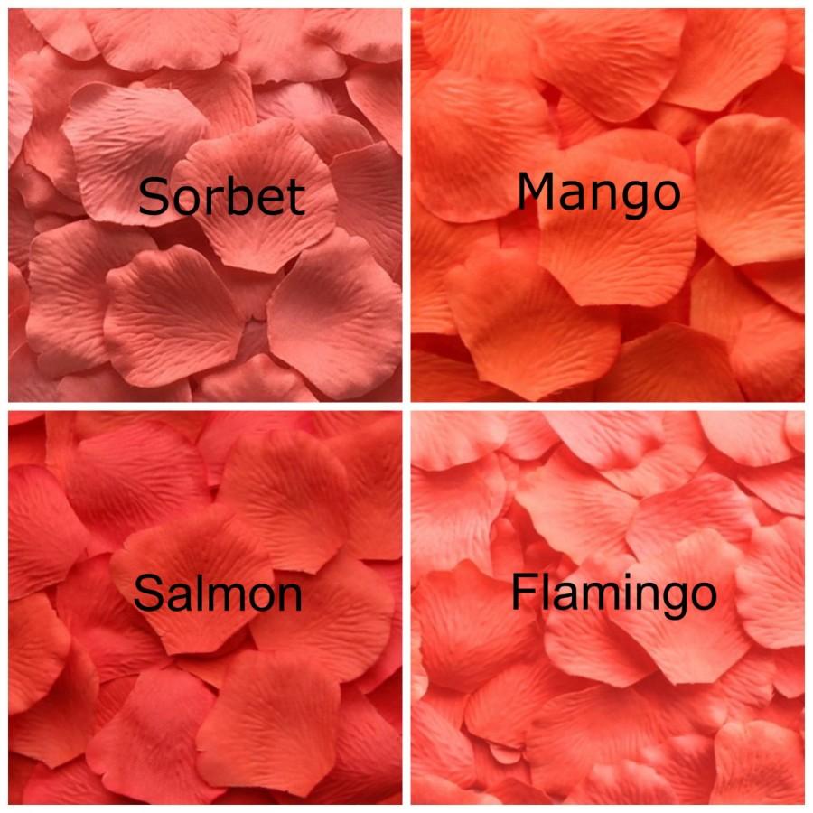 زفاف - Silk Rose Petals, 1200 Coral petals