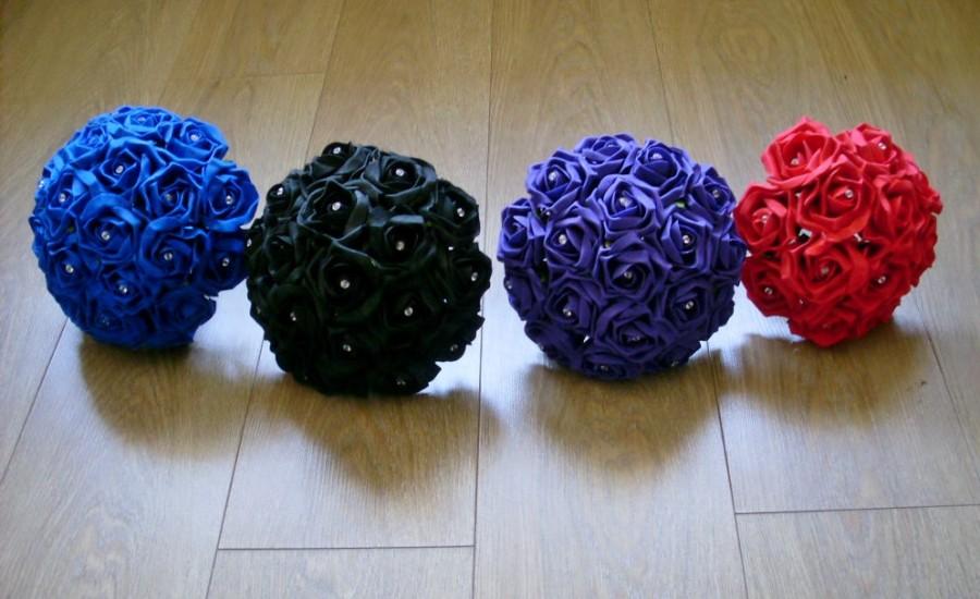 Hochzeit - Artificial Wedding Flower Medium Bridesmaid Bouquet - 4 Colours
