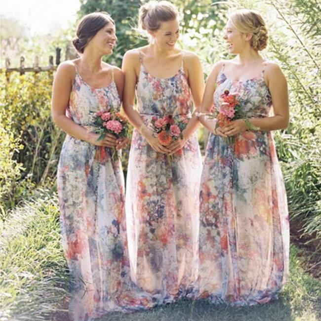 Hochzeit - New Arrival Flowery Bridesmaid Dress - Spaghetti Straps A-Line with Flowey