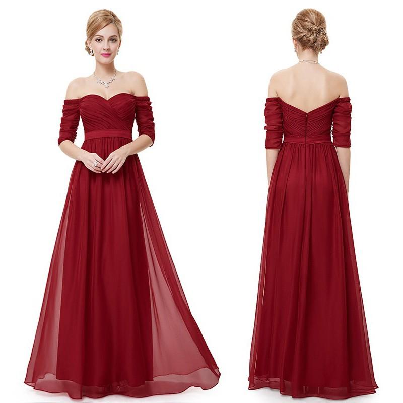 Mariage - Elegant Off-the-Shoulder Bridesmaid Dresses/Prom Dresses with Half Sleeves