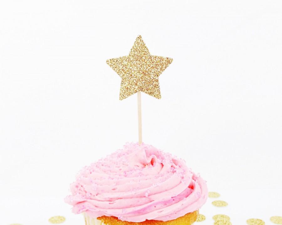 Mariage - Star Cupcake Toppers. Gold Glitter. First Birthday. Bachelorette Party. Donut Toppers. Cupcake Picks. First Birthday. Bridal Shower.