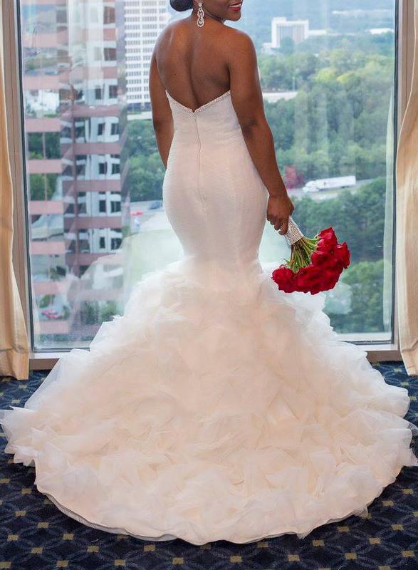 زفاف - H1577 Glamour curvy ruffled strapless mermaid wedding dress
