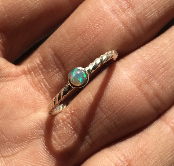 Ethiopian Opal Ring 925 sterling silver Simple Ring
