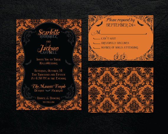زفاف - Halloween Wedding Invitation Set
